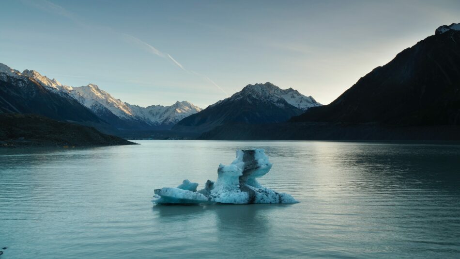 Tasman Glacier Lake in New Zealand