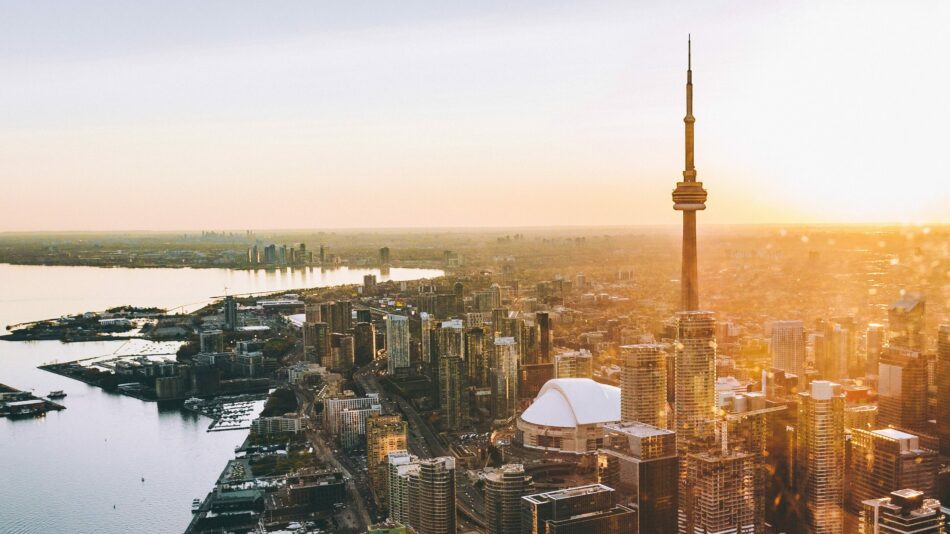 View of Toronto at sunset, Canada