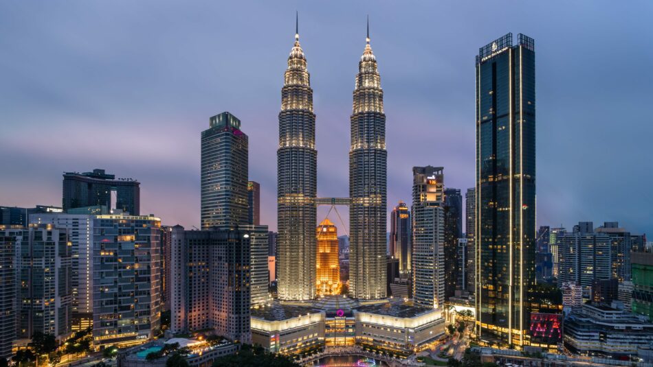 Kuala Lumpur by night in Malaysia