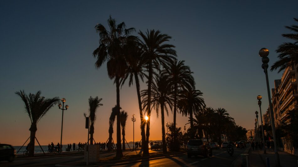 coast of Nice at sunset