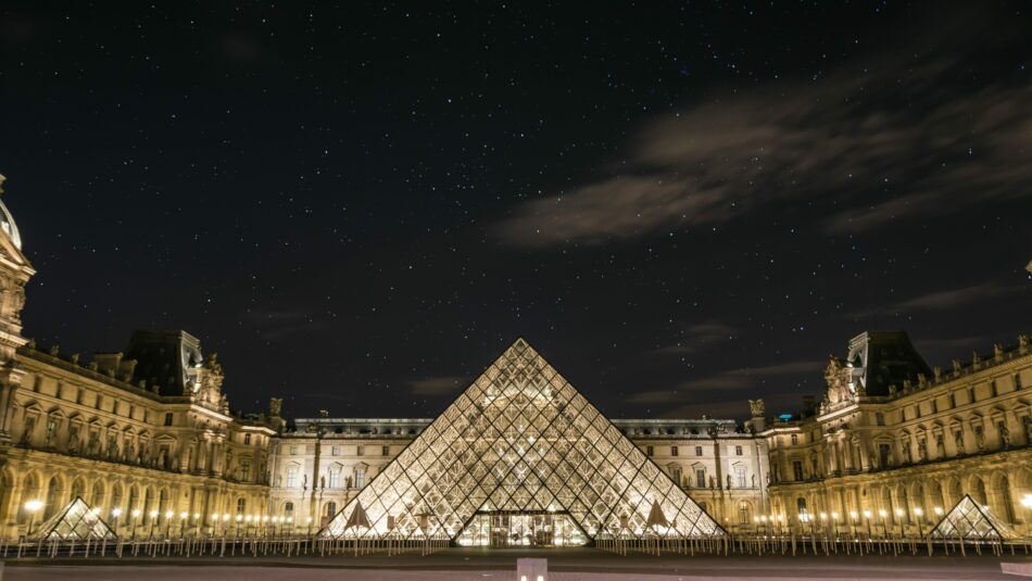 The Louvre, Paris, at night