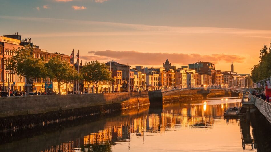 Dublin City Centre at golden hour, Ireland