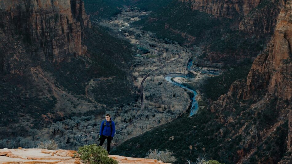 view from Angels Landing in Zion National Park