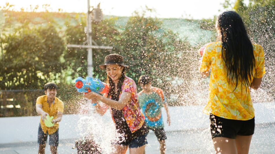 water fights during Songkran in Thailand