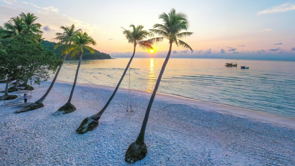 Sao Beach in Vietnam during sunrise
