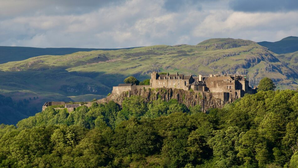 Stirling Castle on a cliff in Scotland
