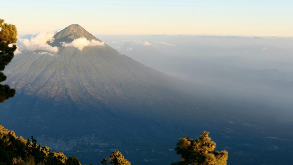 Acatenango Volcano in Guatemala shrouded in mist