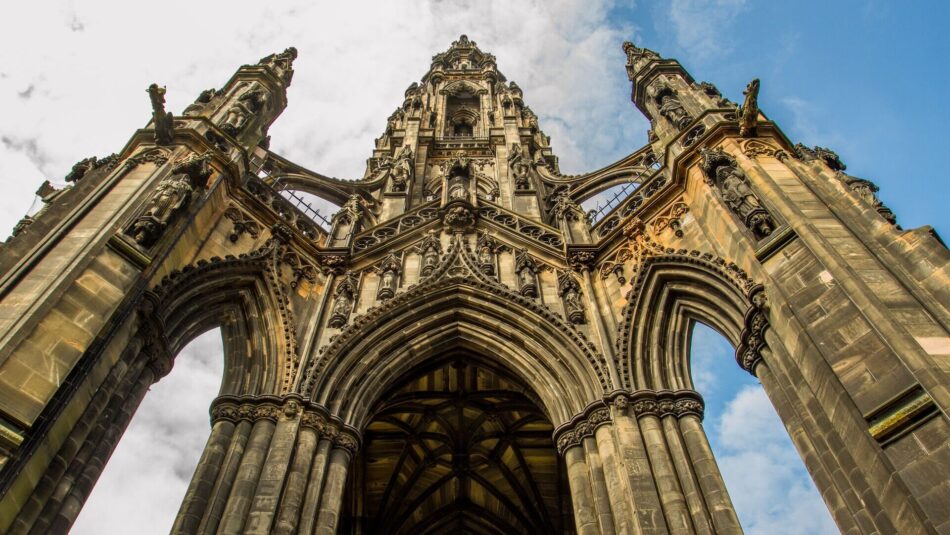 gothic spires in Edinburgh, Scotland