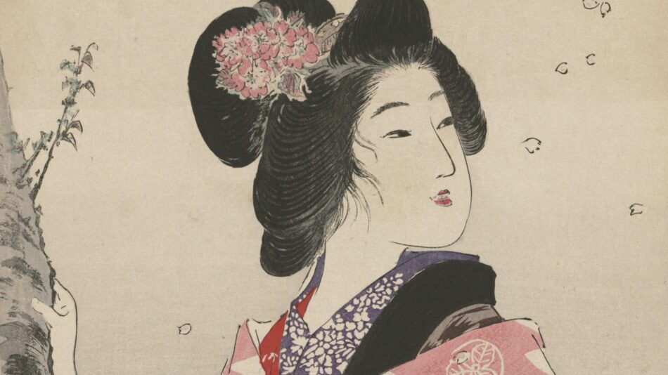 historic artwork of a geisha