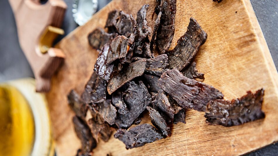 biltong, a South African food and snack of dried meat