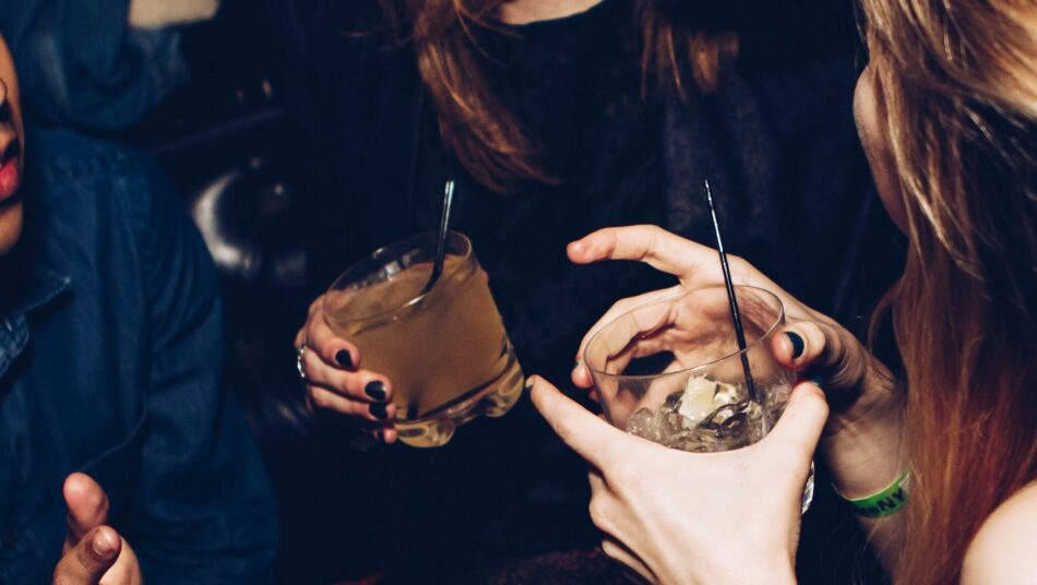 women drinking in a club